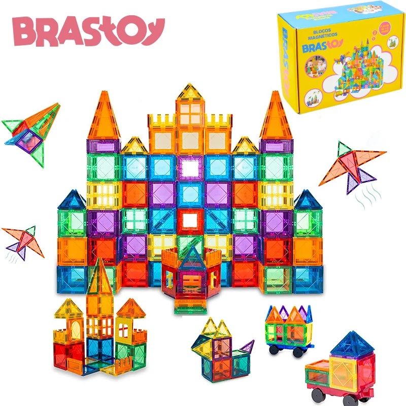 Brattoy Colorful Magnetic Building Blocks 65 Brattoy Montessori Educational Toys For Children