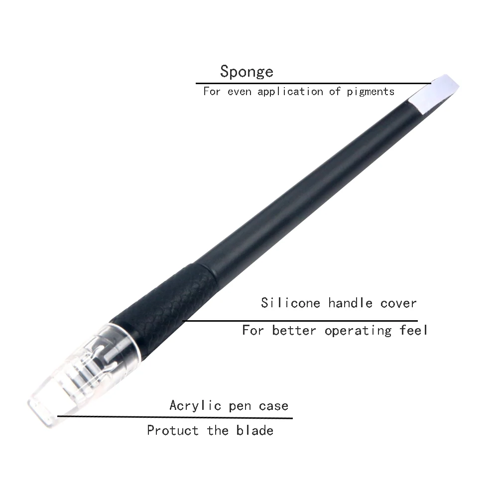 10/50Pcs Disposable Microblading Pen 0.15/0.18mm 18U Sterilized Permanent Makeup Eyebrow Tattoo Pen with U Blades