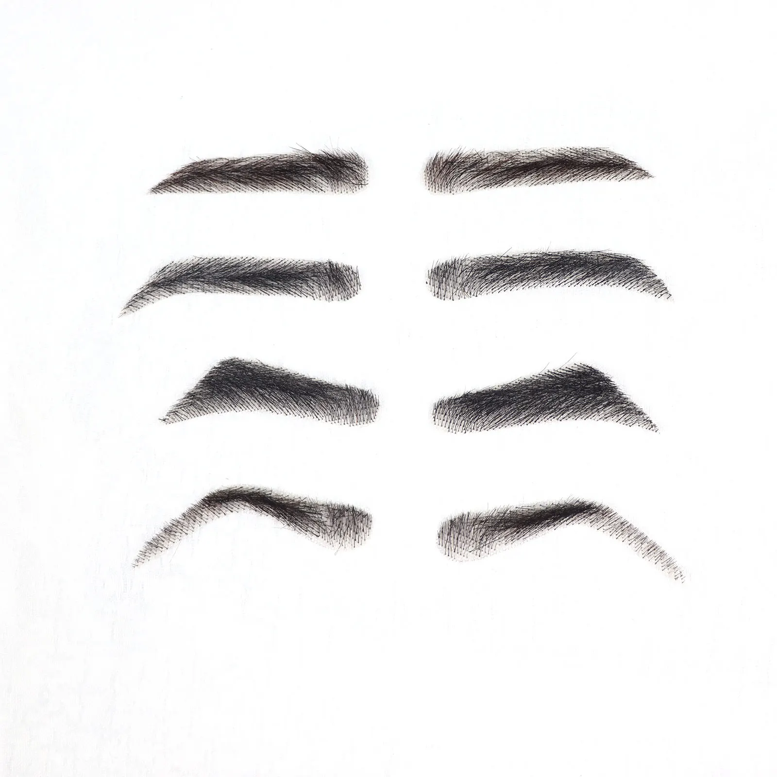 Natural Black Fake Eyebrows For Man Invisible Lace Base 100% Human Hair Handtied Brown Thick Style Neatly Eyebrows