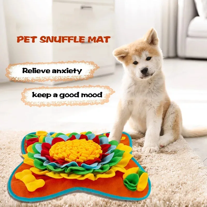 Pet Dog Snuffle Mat Nose Smell Training Sniffing Pad Dog Puzzle Toy Slow Food Feeding Bowl Washable Dog toys alfombra