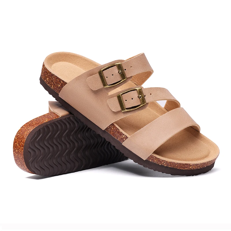 Smile Pop New Women Flat Sandals Fashion Women's Cork Slide Sandals Summer Outdoor Antiskid Beach Mules Classic Clogs for Women