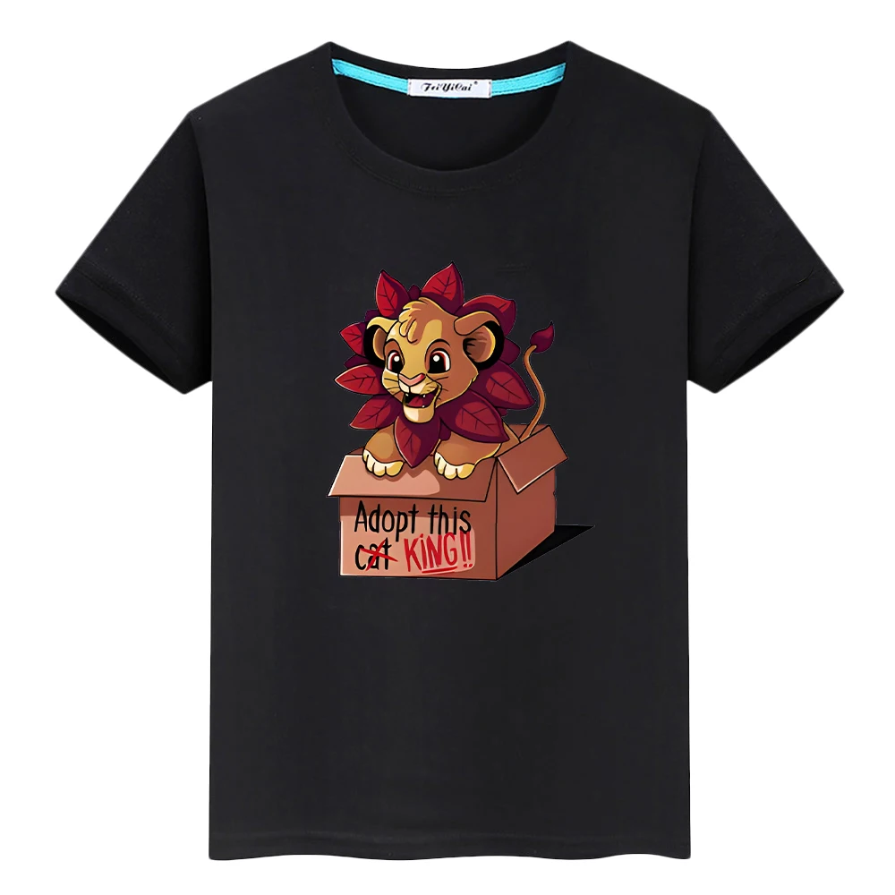 

t shirt for kids boy 10year Mufasa The Lion king Anime Tees 100%Cotton Kawaii Short Tops tshirt y2k one piece kids clothes girls