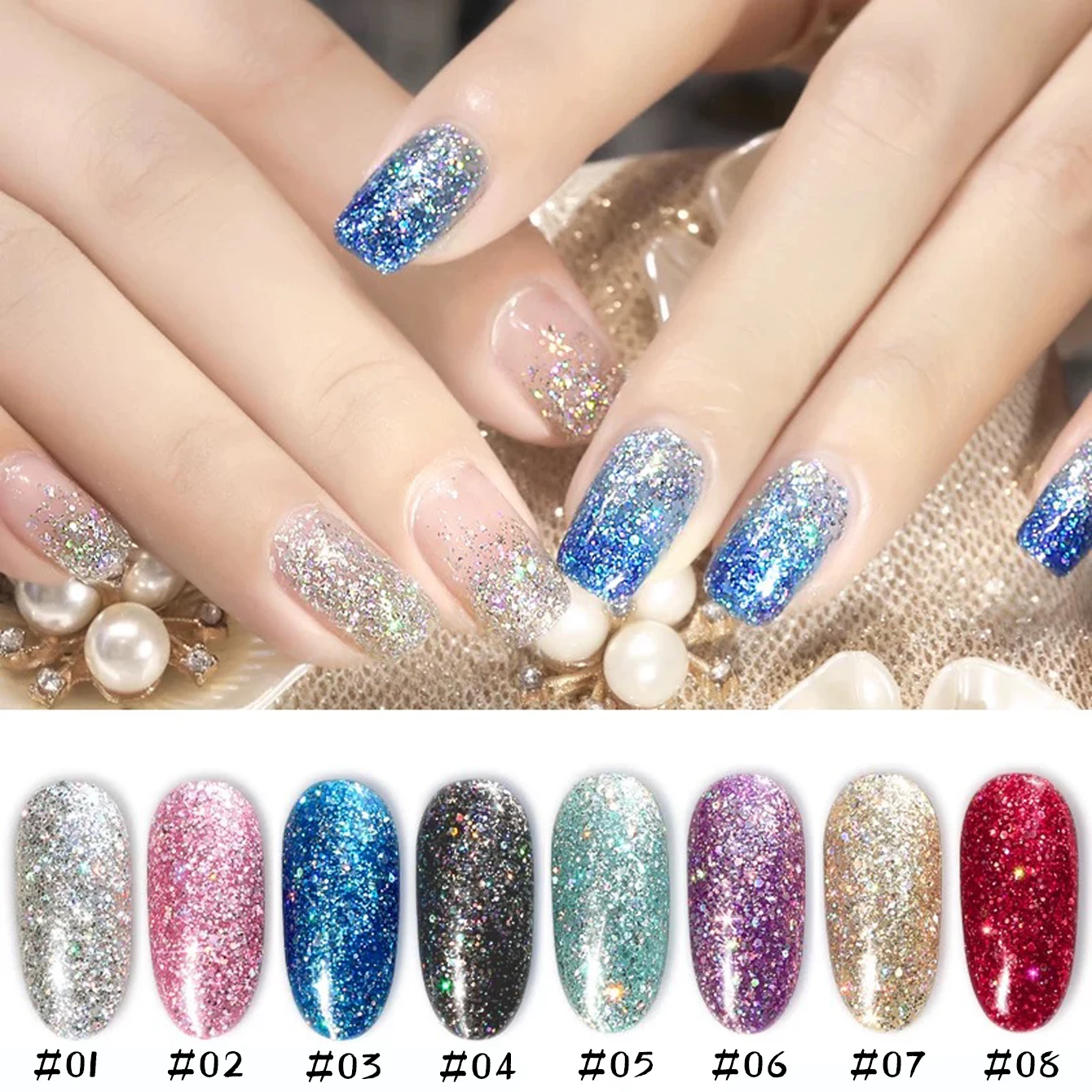 MlANEL 12ml brillante Rhinestone esmalte de uñas Gel blanco lujo Otoño Invierno Nail Art 2025 nueva colección Nail Art