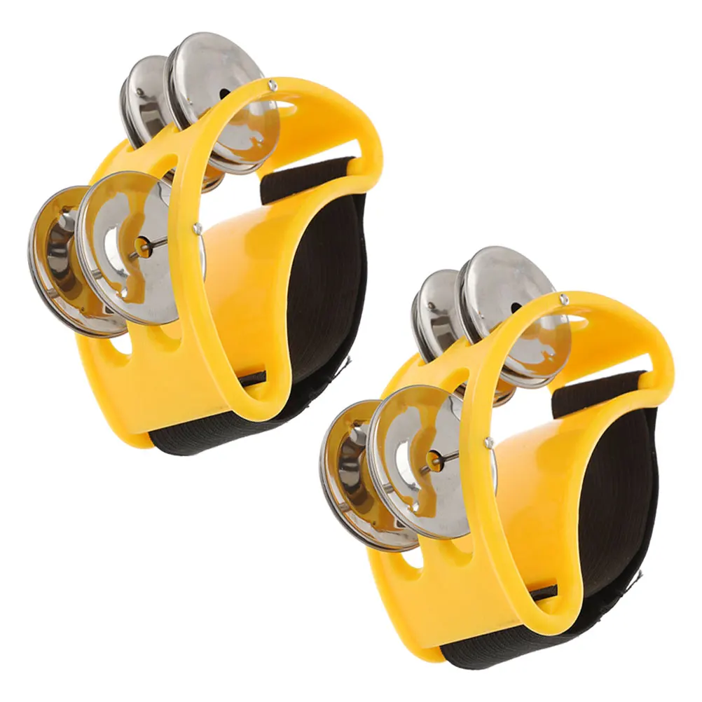 

2 Pcs Foot Bell Vibration Plate Tambourine Beat-shaped Shaker Percussion ABS Tambourines Musical Instrument