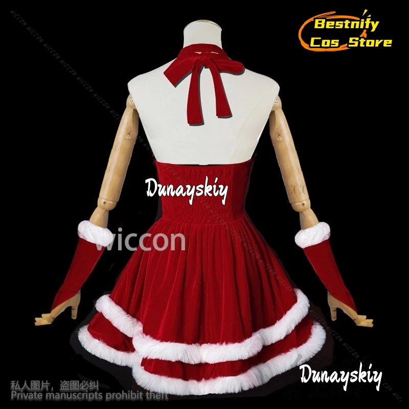 Vestido de Navidad Lolita, falda roja, disfraz de Anime, uniforme para club nocturno, traje de Carnaval de Año Nuevo para Halloween, mujer y niña personalizado