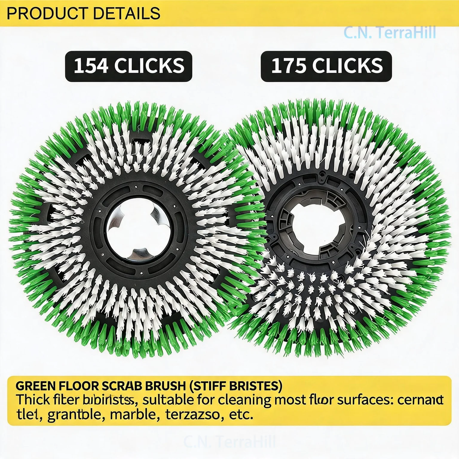 Floor Scrubber Brush Disc for 175 Floor Cleaning Machine, 17 Inch 18 Inch Scrubber Brush Pad Holder Accessories, Carpet Brush