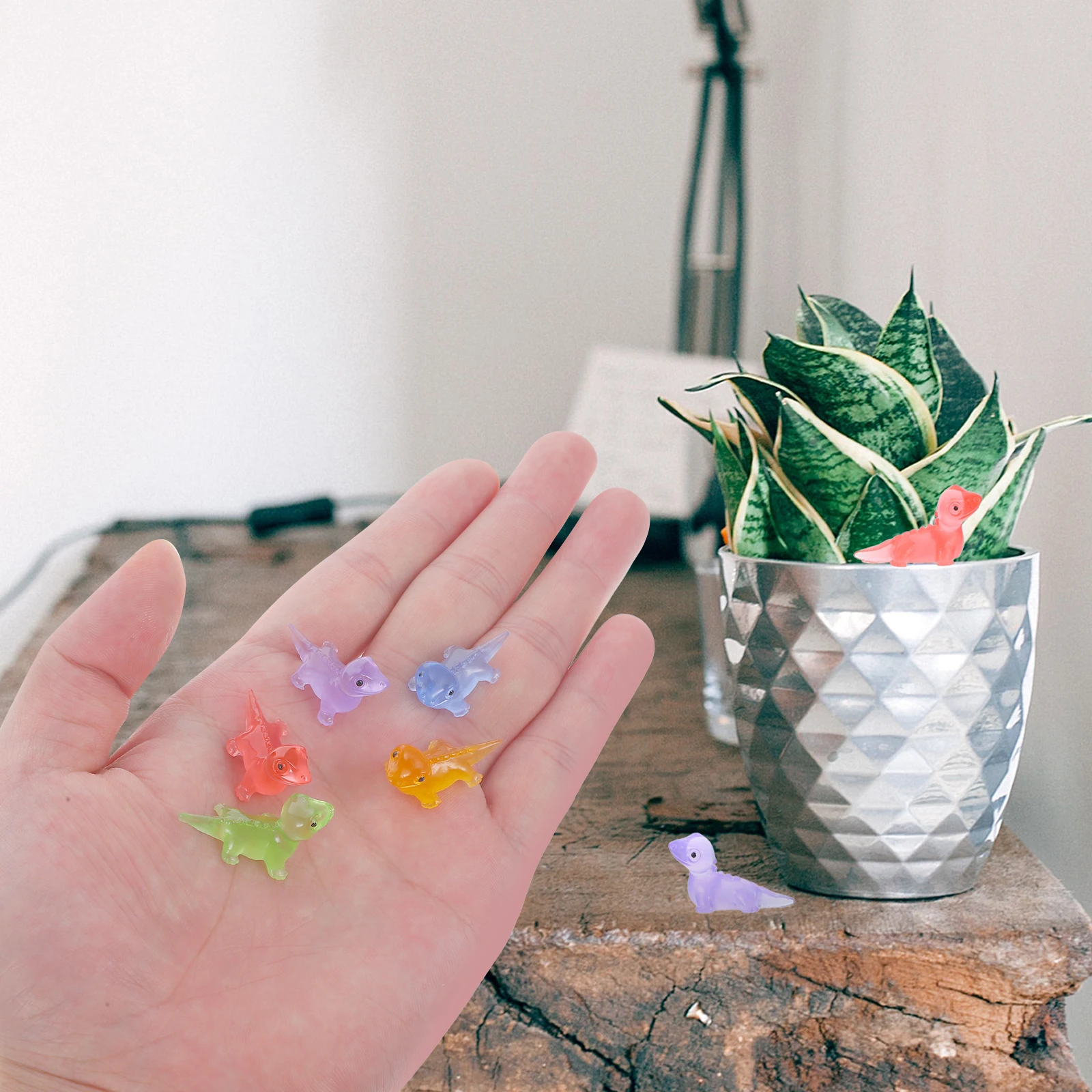 36 قطعة سحلية متوهجة صغيرة الراتنج الحرفية الحيوان لطيف مكتب ديكور للمنزل حديقة مكتب منضدية