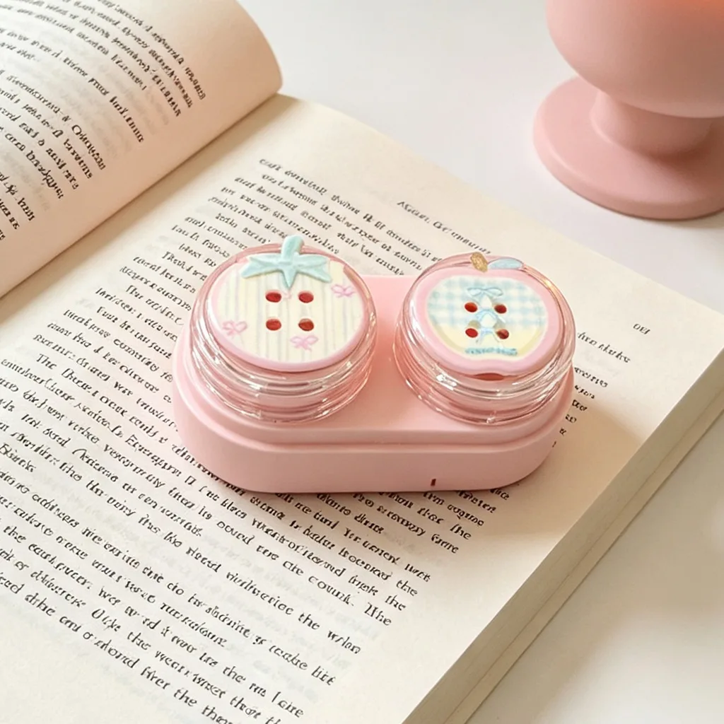 Portable Contact Lens Case Lightweight Double Compartment Contact Lens Case Drawer Type Lens Case Sturdy For Business Trips