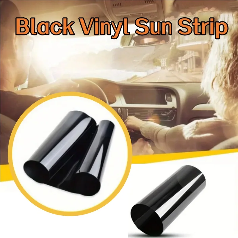 

Glossy Black Vinyl Sun Strip Large 20x200cm Front & Rear Windscreen Sunstrip With Fitting Tool For Camper Van Motorhome