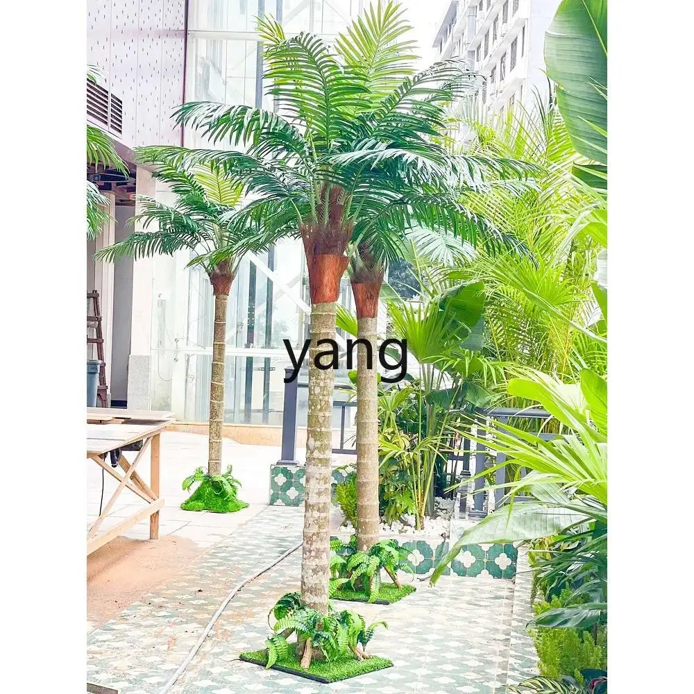 CX Imitation Coconut Tree Fake Coconut Tree Large Tropical Green Plant Artificial Real Trunk Palm Tree Landscape