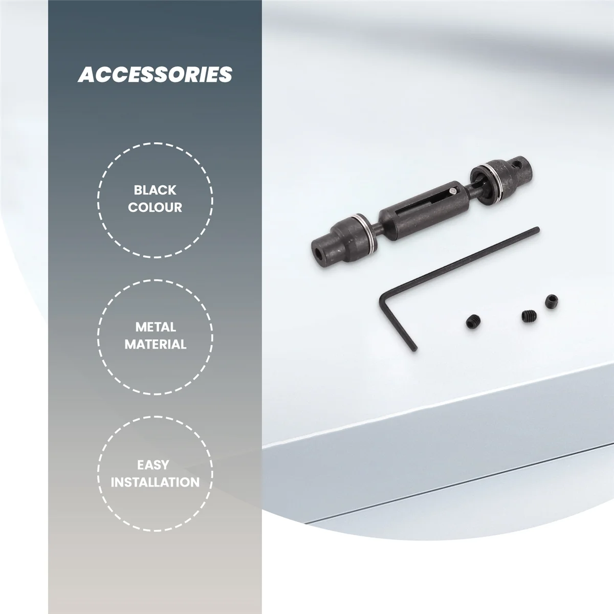 عمود محرك CVD معدني من BAAA لـ WPL D12 C24 C34 B14 B24 B16 B36 MN D90 MN99S HengLong RC ملحقات قطع غيار السيارات، أسود