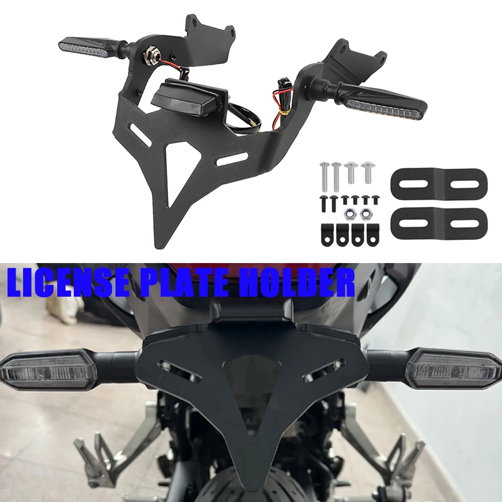 

For Honda CB 650 R CB 650R CB650R 2024-Up Motorcycle Fender Tail Tidy Rear License Plate Holder Bracke With LED Signal Light