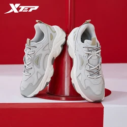 Xtep Casual Shoes For Men 2024 Spring Vintage Leisure Men's Sports Shoes Support Cushioning Increase Sneakers 976119320057