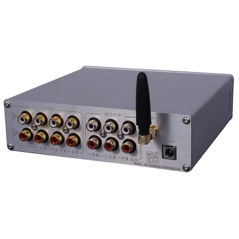 Sunbuck Bluetooth 5.3 Preamp 5.1 Fully Independent Remote Control 6 Channel With TFT Display DC12V HIFI Preamplifier Amp