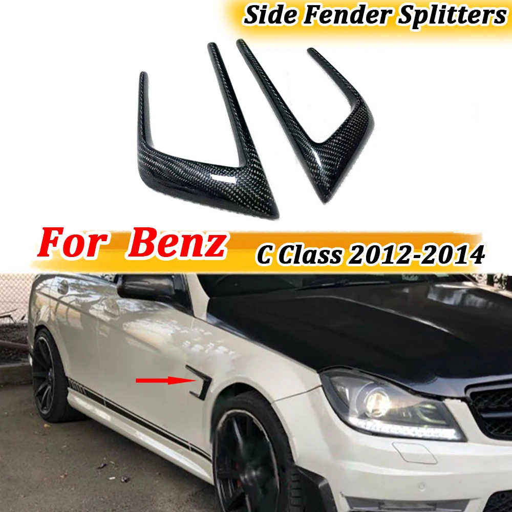 

Car Bumper Side Air Vents Stickers for Benz C Class W204 C63 AMG 2012-2014 Carbon Fiber Fenders Vent Trims FRP Cover Car Styling