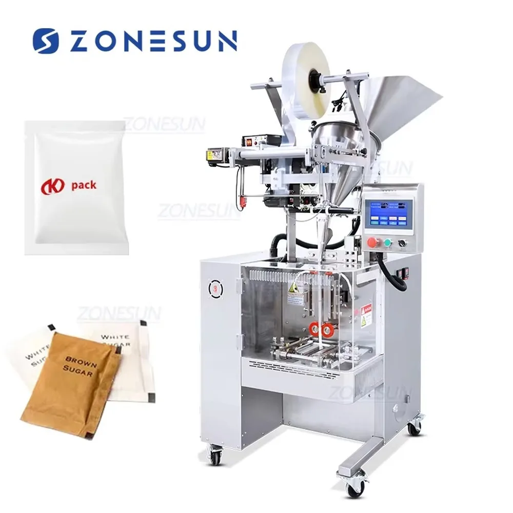 ZONESUN ZS-FM61 Automatic Auger Powder Sachet Vertical Form Fill Seal Packaging Machine for Small Business