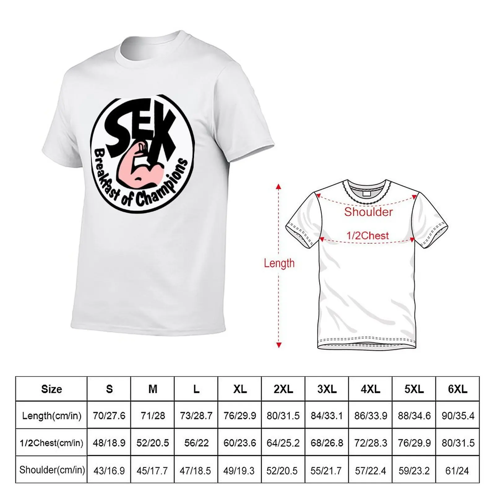 Coloured Breakfast of Champions T-Shirt man t shirt heavy cotton anime t shirts oversize t shirts for man cotton funny T-shirt