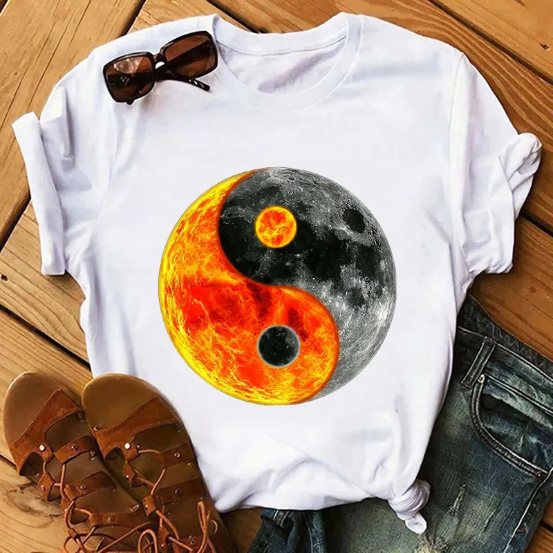 Chiński styl Tai Chi Yin Yang Fish Iron na łatce Transfer ciepła na ubraniach DTF ciepła DIY prasa termiczna t-shirt płócienna torba