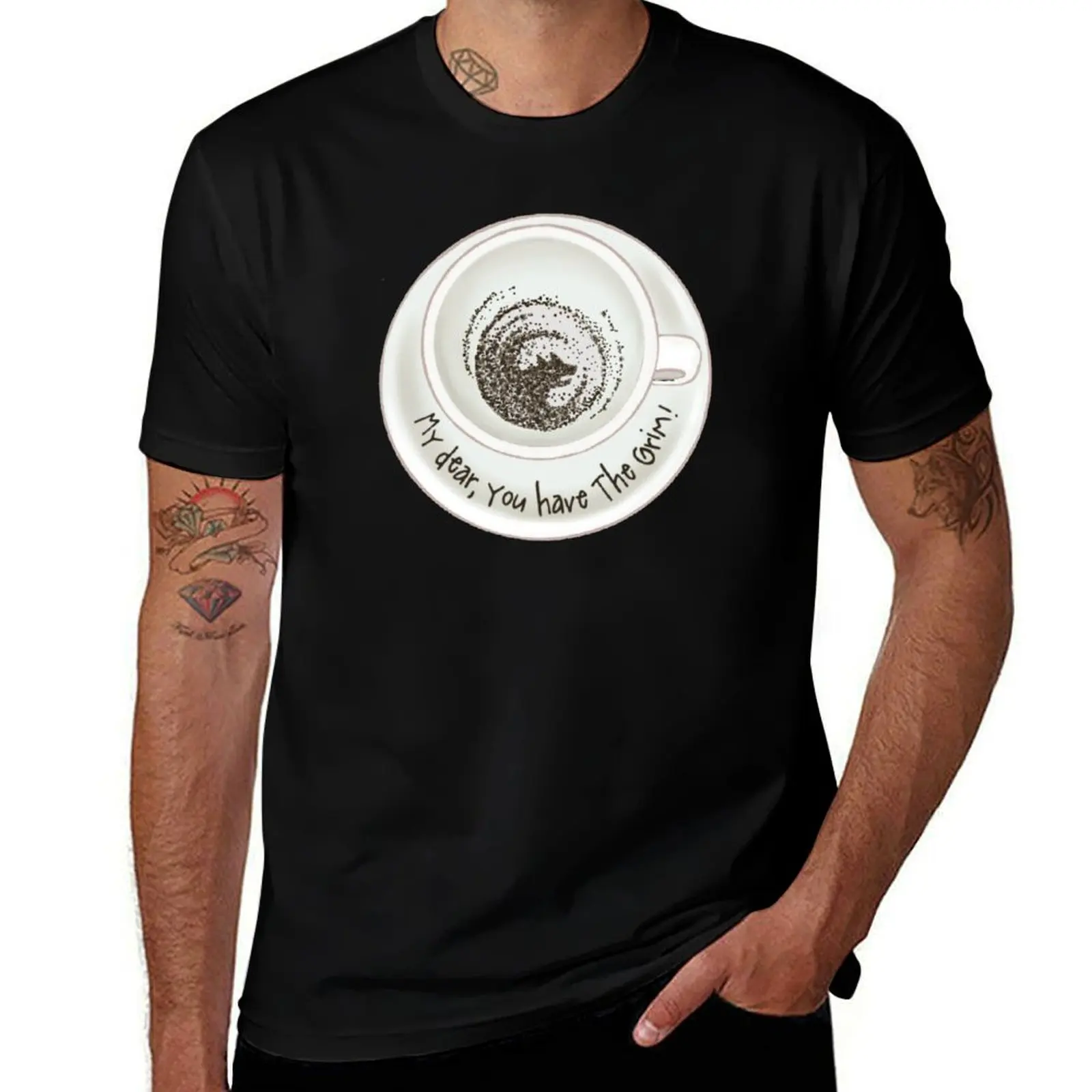 the Grim teacup T-Shirt Plus Size Basic Short Sleeve Top T-Shirt