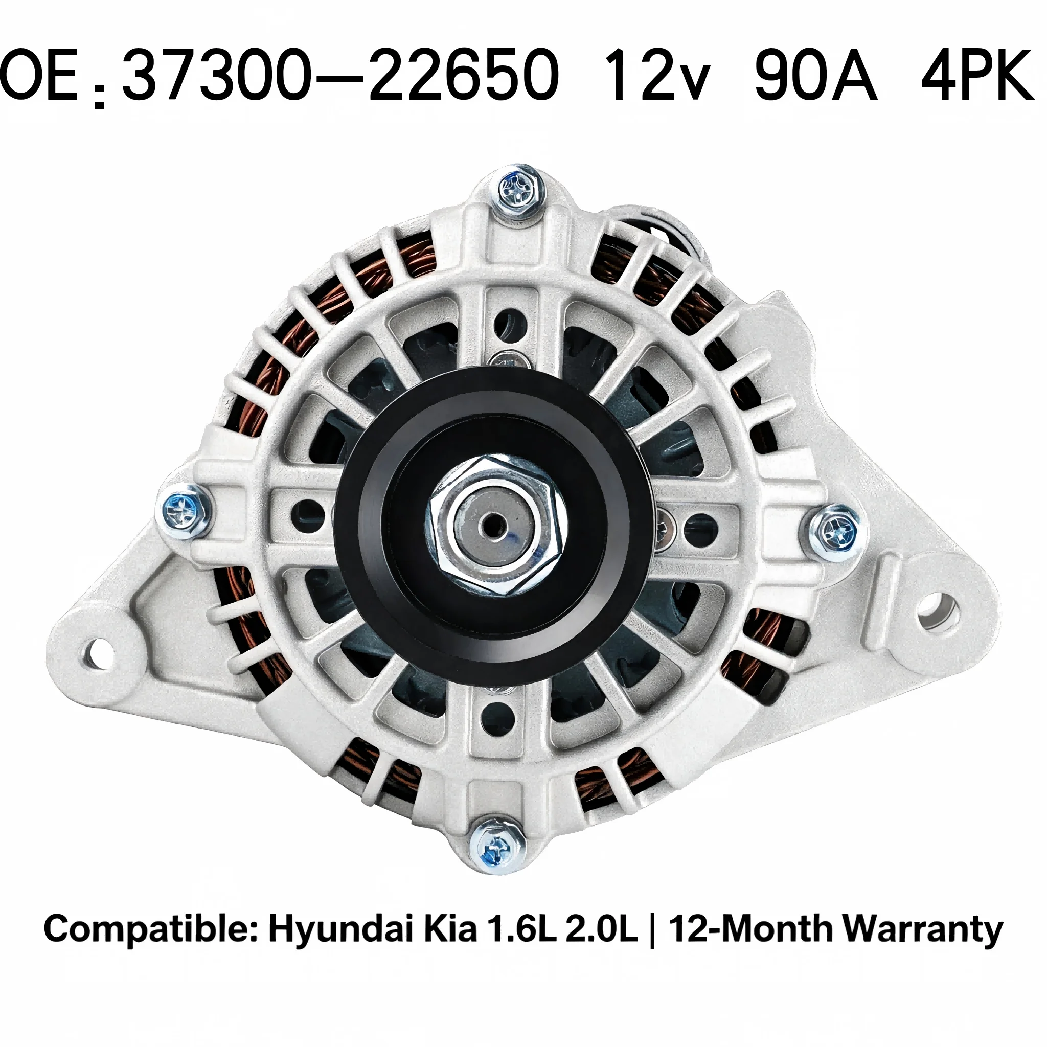 Alternator 11011N 37300-22650 12V 90A 4PK For Hyundai Accent Elantra Coupe Getz Matrix Trajet KIA Cerato Rio Sportage Carens