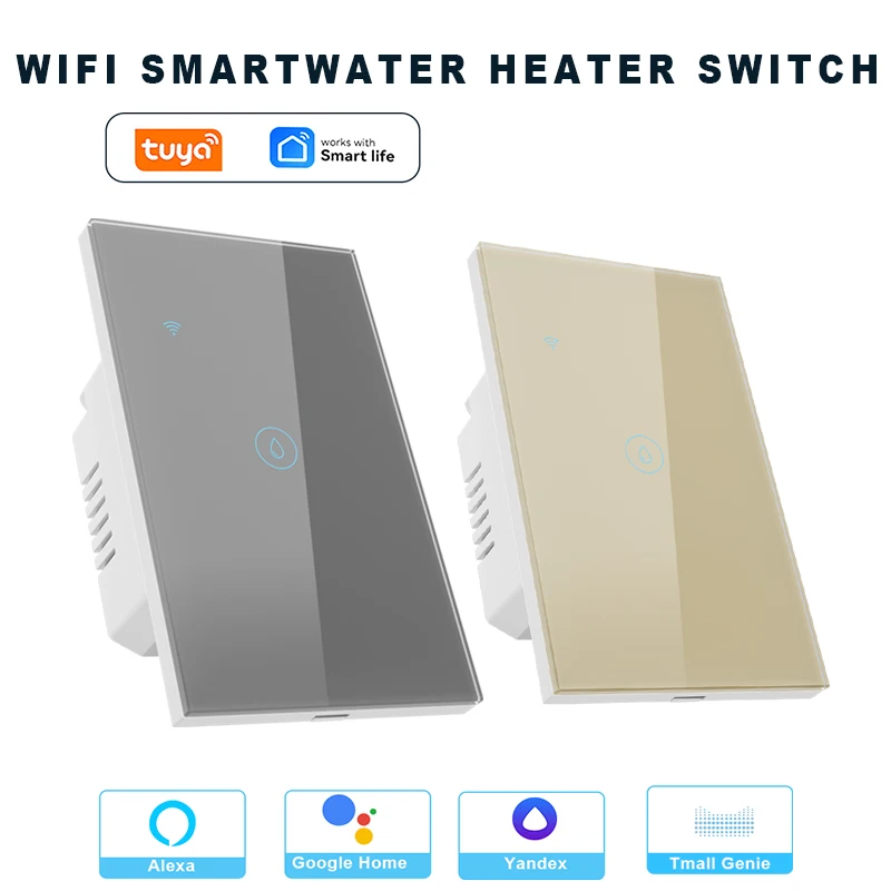 

Умный Wi-Fi выключатель для водонагревателя/стандарт США/приложение Tuya Smart Life/сенсорная панель/голосовое управление для Alexa Google Home/функция таймера