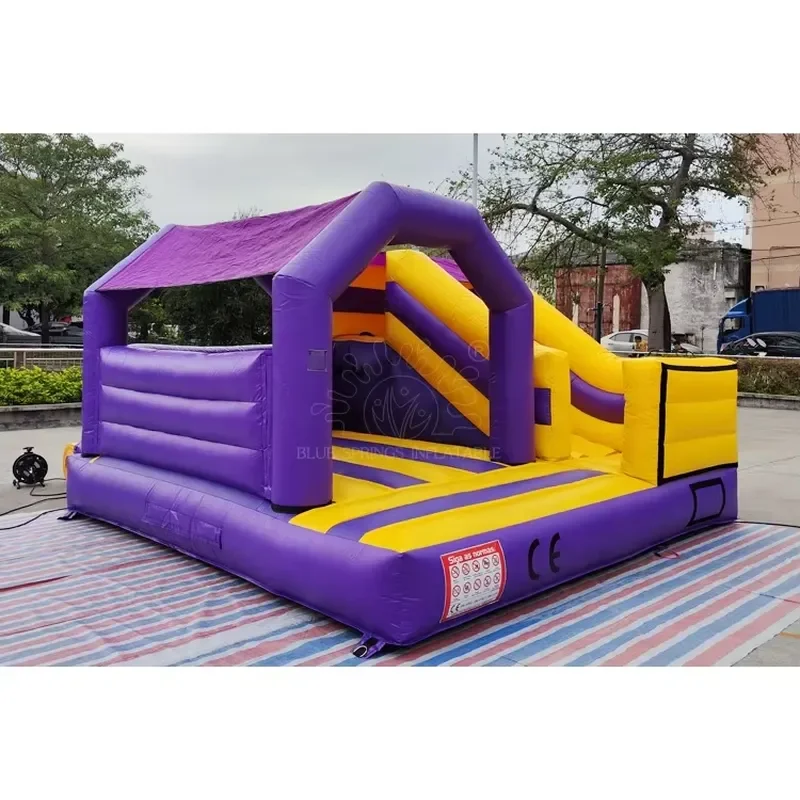 Blue Spring Inflatable Trampoline Castle, Inflatable Jump Trampoline House