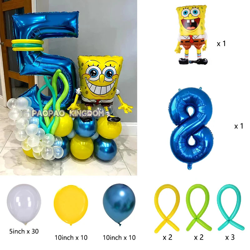 SpongeBob Schwammkopf Folienballon-Set Niedliche Cartoon-Ballons für Kinder Jungen Mädchen Geburtstagsfeier Dekorationen – Detail 26