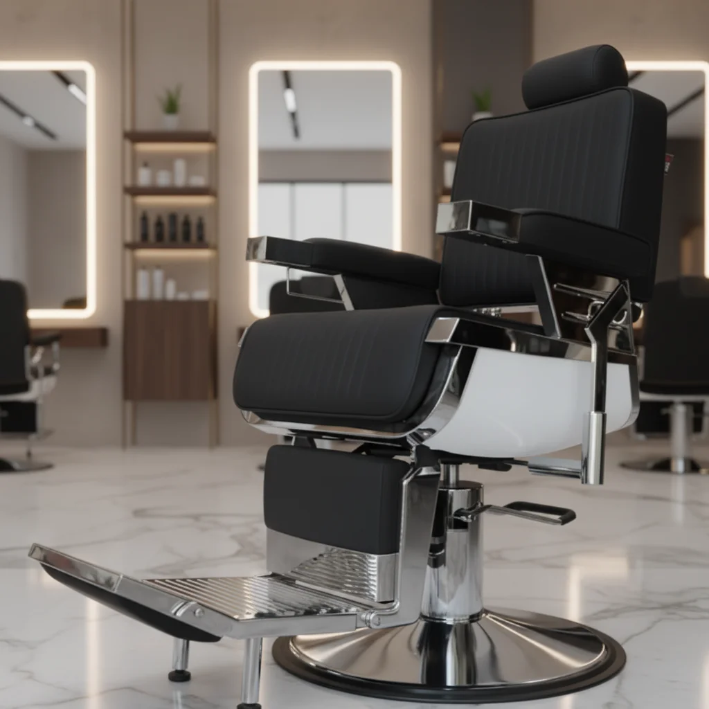 Luxury Retro Salon Hairdressing Barber Chair Hydraulic Hair Cutting Reclining Grooming Massage Leather Furniture for Gym Use