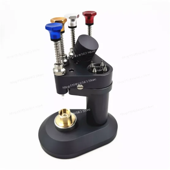 High Precision Watch Hand Pressing Tool with 4-Spoke Metal Nozzle, Central Axis Alignment for Watch Assembly & Repair