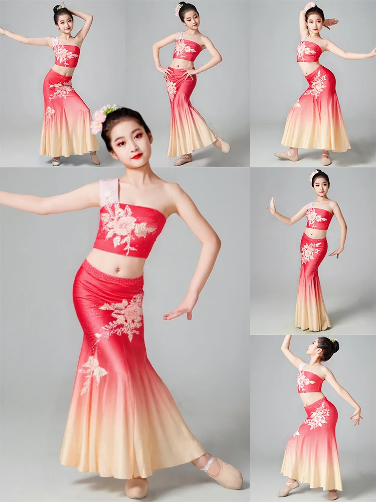 

Children's Dai Dance Costume New Sle Fem Solo Dance Skirt Ethnic Performance Clothes Spring S Clouds of South