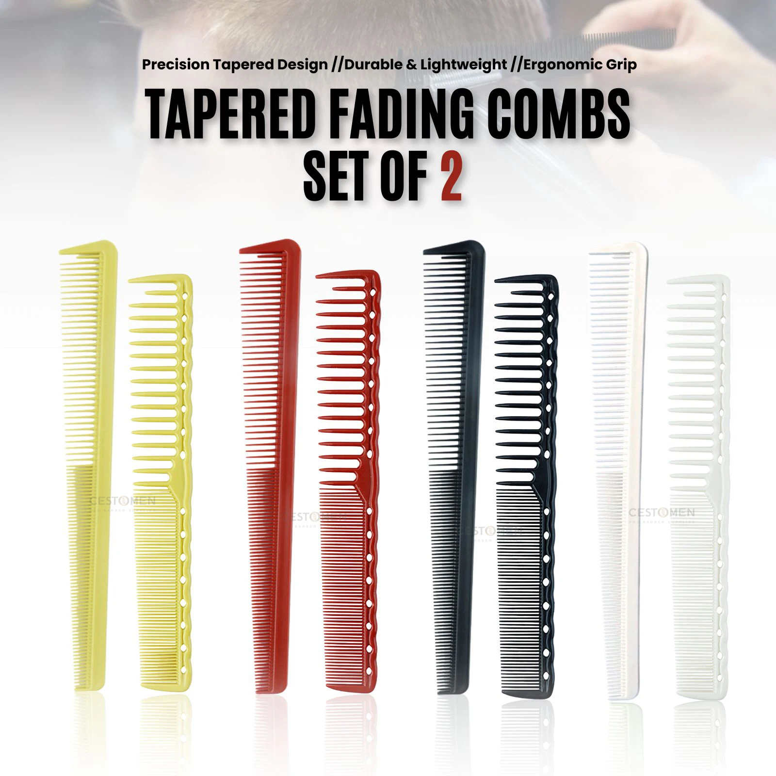 2 قطعة المصمم مدبب تتلاشى مجموعة مشط مقاومة للحرارة النساء السلس أمشاط الشعر الحلاق قص الشعر مشط للرجال صالون أدوات التصميم