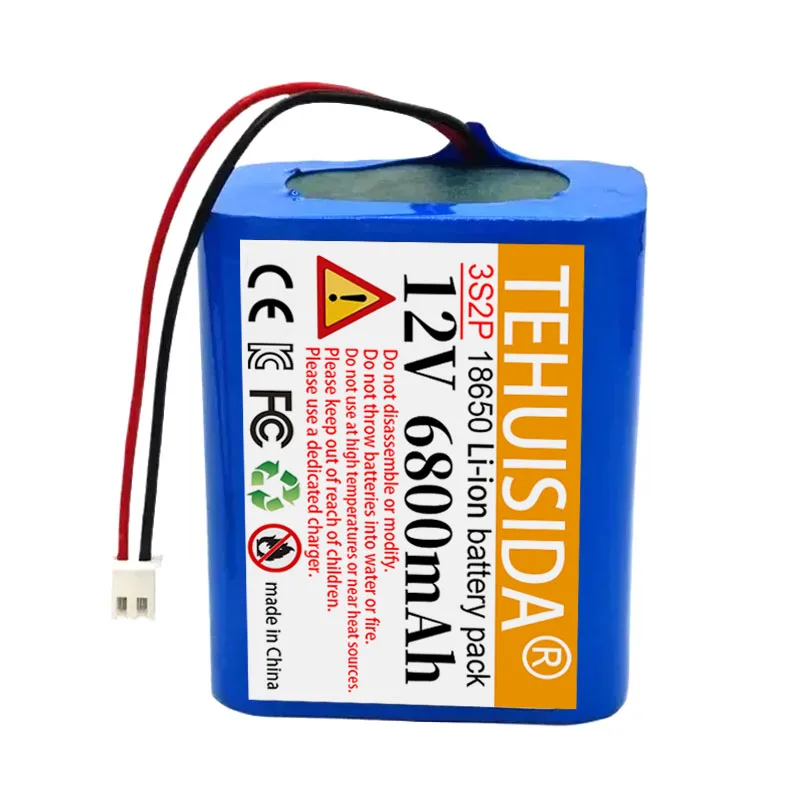 Paquete de batería de iones de litio 3S2P 11,1 V 6800mAh 18650 para lámpara LED CCTV luz de respaldo Powe Monitor de cámara batería de repuesto batería de 12V