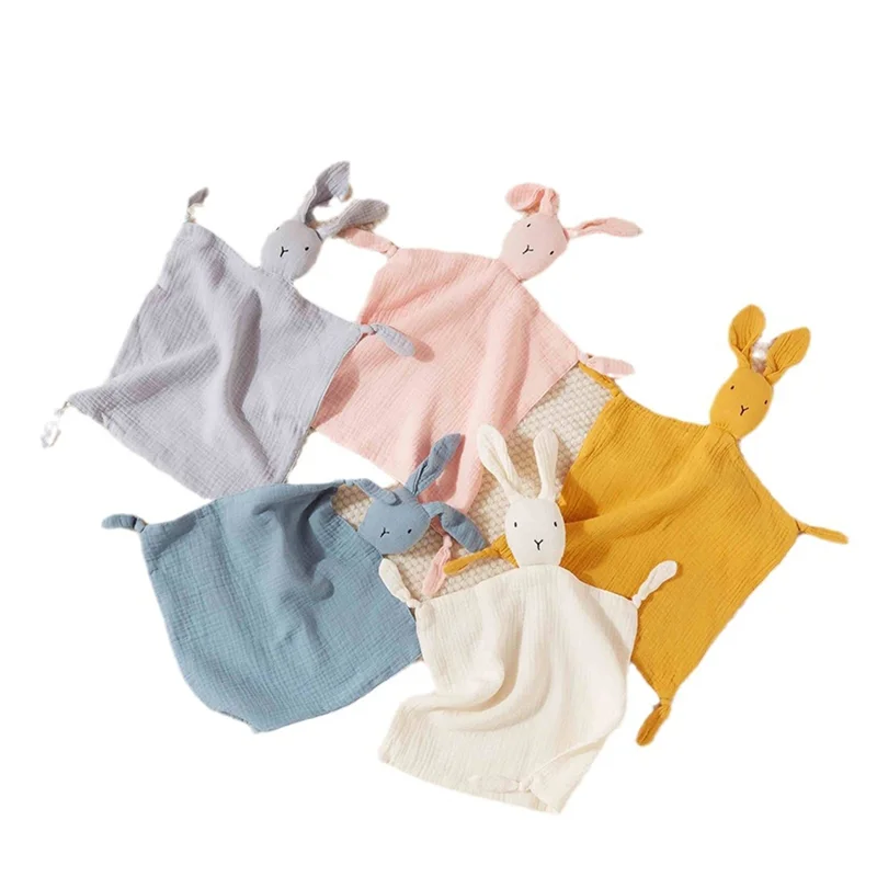

M15kloveys For Babies Personalized Muslin Lovey Blanket Custom Embroidered Baby Security Blanket Bunny Comforter With Nam