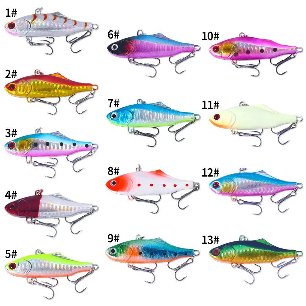 7CM-24G VIB Lures Luminous Minnow Fishing Hard Bait VIB Japanese Night PESCA Sinking Vibration Crankbaits Winter Pike Victims