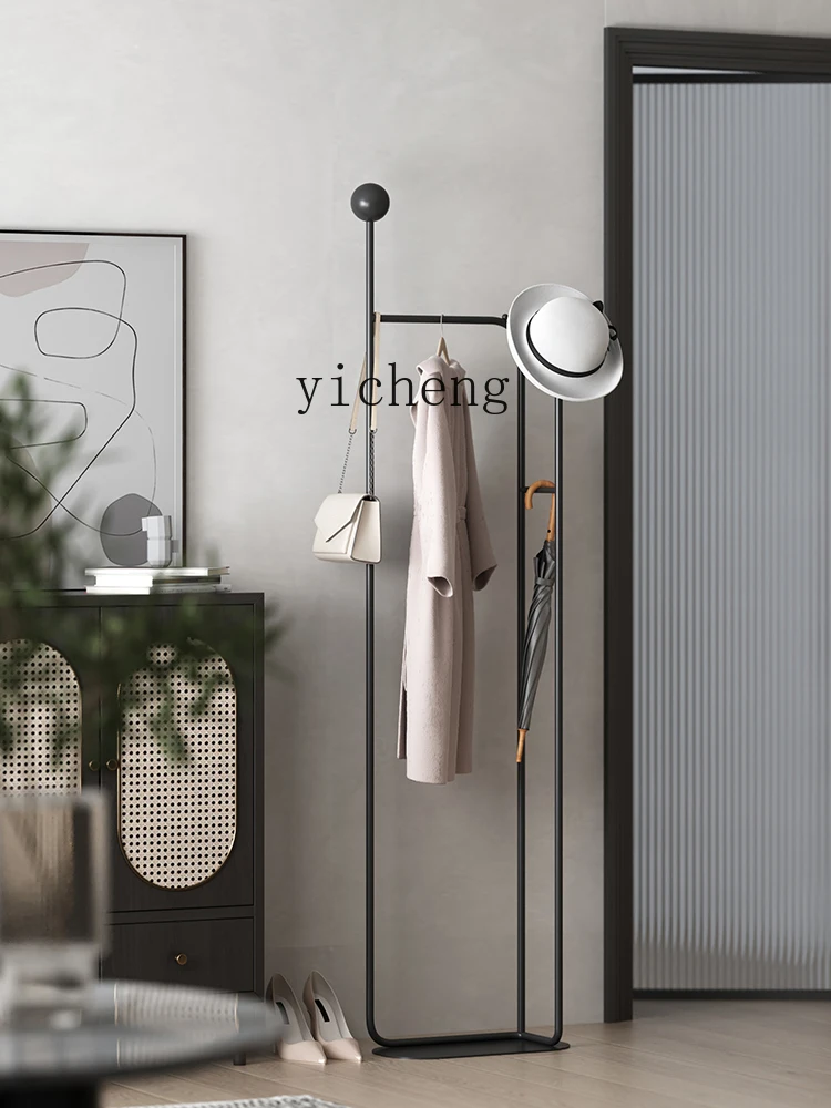 Zc Household Floor Bedroom Clothes Pack Stand Simple Modern Metal Corner Coat Rack