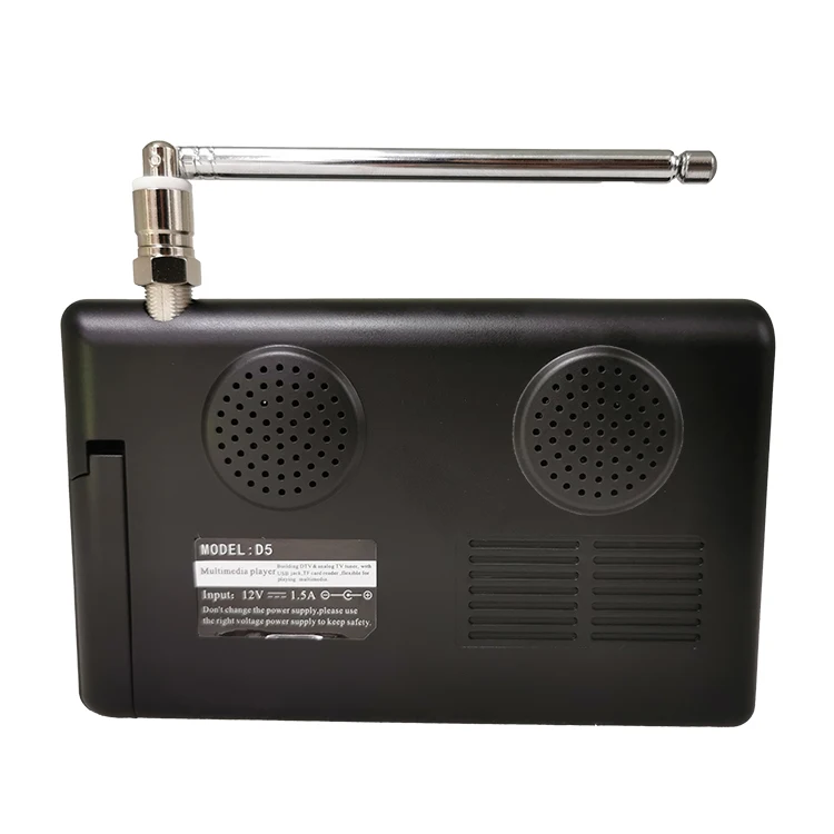 تلفزيون رقمي صغير محمول فائق النحافة مقاس 5 بوصات 800 × 480 مع بطارية 1500 مللي أمبير في الساعة