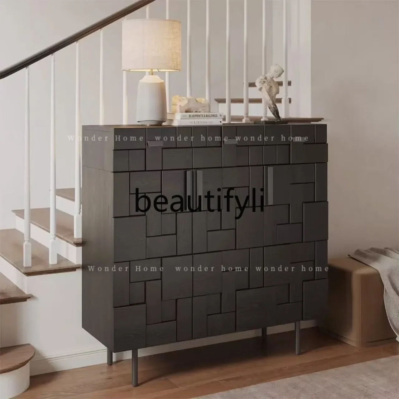 

ss26 S26 Medieval solid wood dining side cabinet, living room against the wall, locker, retro entrance cabinet, foyer, entrance