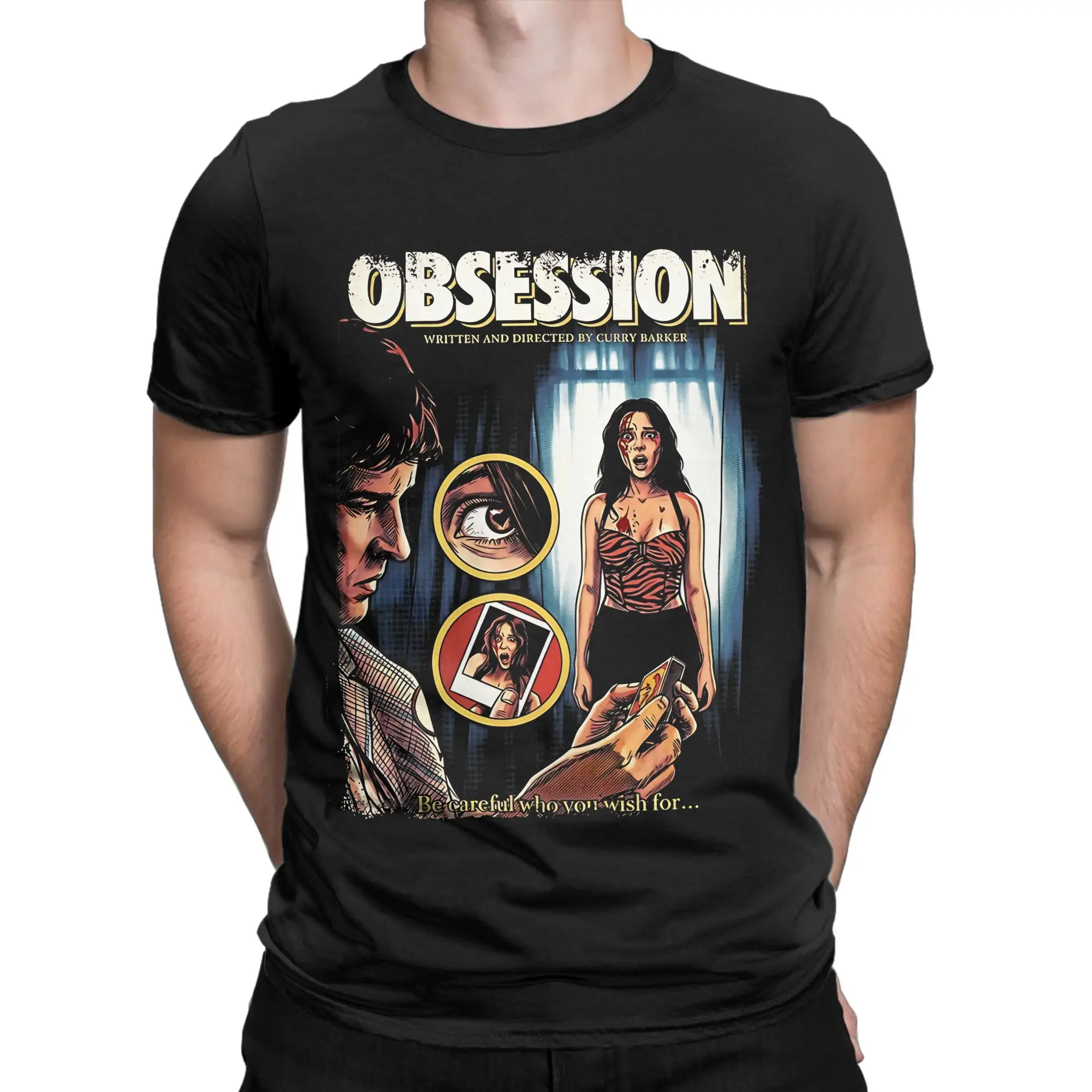 T-shirt en coton 100% avec image amusante du film Obsession, t-shirts pour hommes