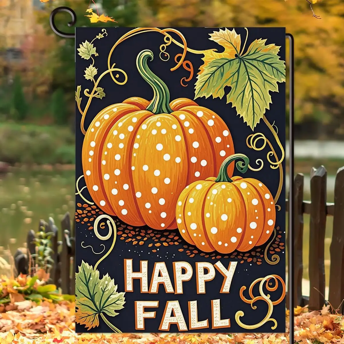 Happy Fall Pumpkin Garden Flag Double Sided Seasonal Thanksgiving House Flag Autumn Holiday Outside Decoration for Yard Pati yyi