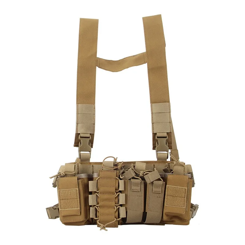 Tactical chest kit bag Molle Airsoft vest with magazine bag holster hunting adjustable feature two-way radio waist bag