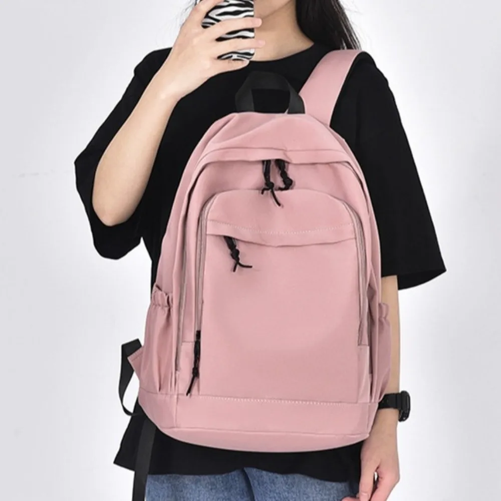 Mochila para laptop de grande capacidade, à prova d'água, tecido oxford, bolsa escolar para estudantes, multibolsos, cor sólida, mochila de viagem, faculdade