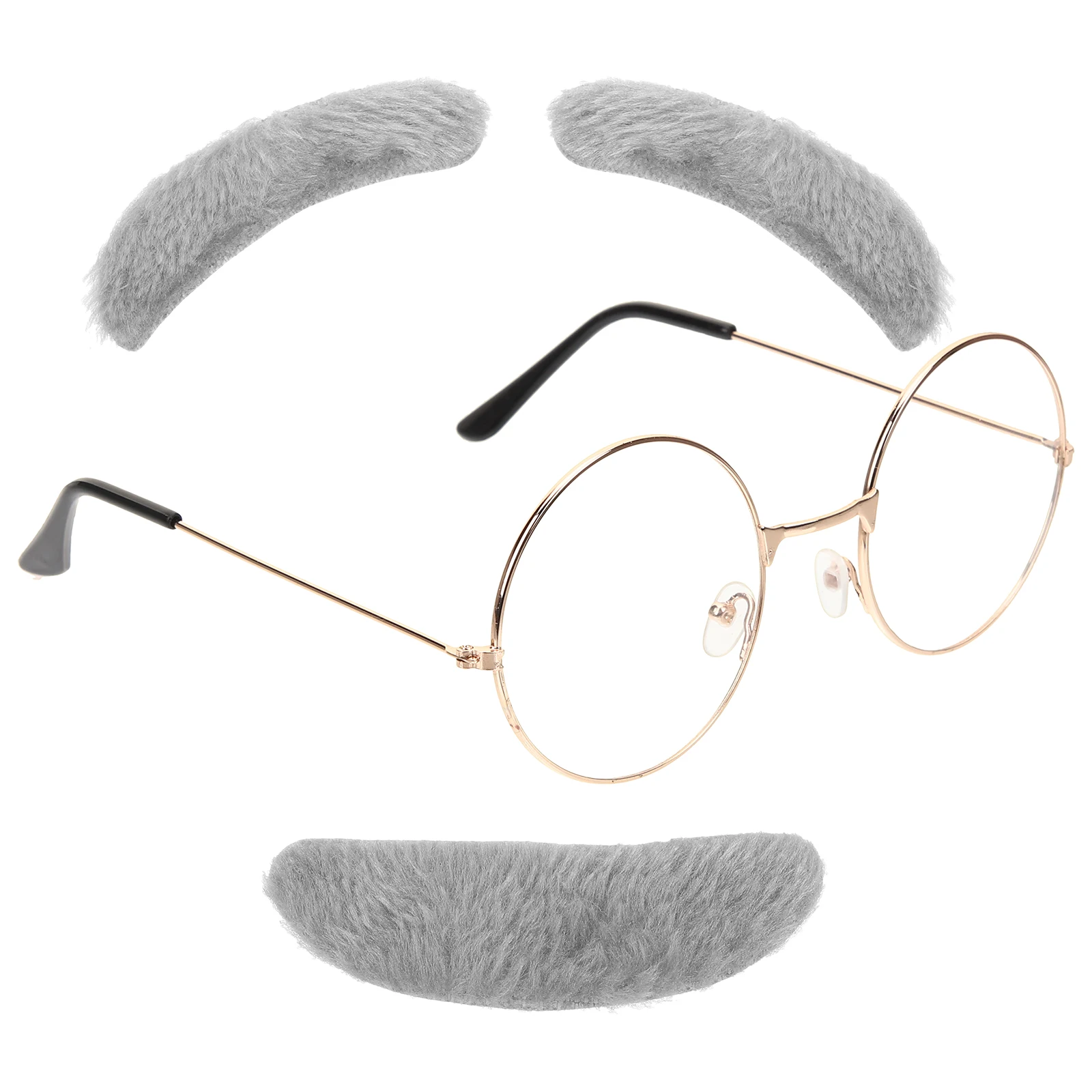 

Fake Beard Kit 4Pcs Old Man Costume Kids 100th Day School Party Props Halloween Cosplay Accessories Lightweight Comfortable Wear