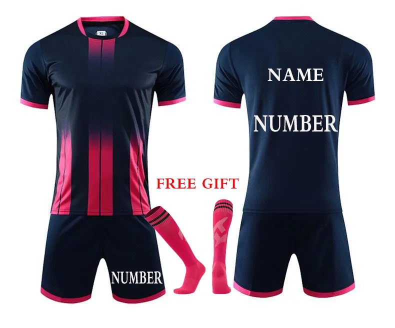 

Custom Men Kids Soccer Jerseys Suit Boys Football Uniforms Futebol Shirt Sets Soccer Kit Children Girls Sportswear Clothing