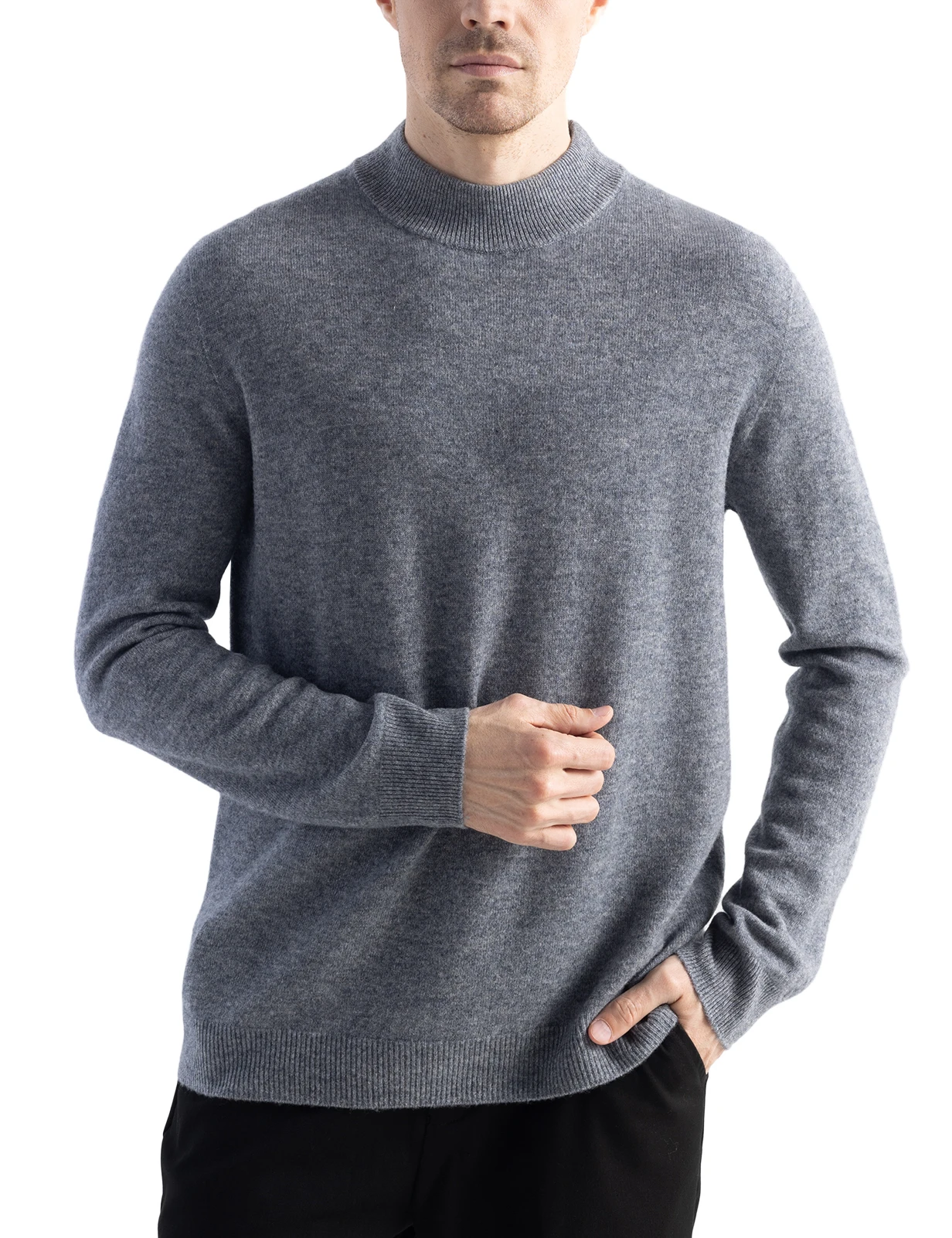 Cashmere Sweater Male 100% Merino Wool Knitted Sweater for Men Clothing Full Winter Sweaters Knitwear Mock Neck Pullover Jumpers