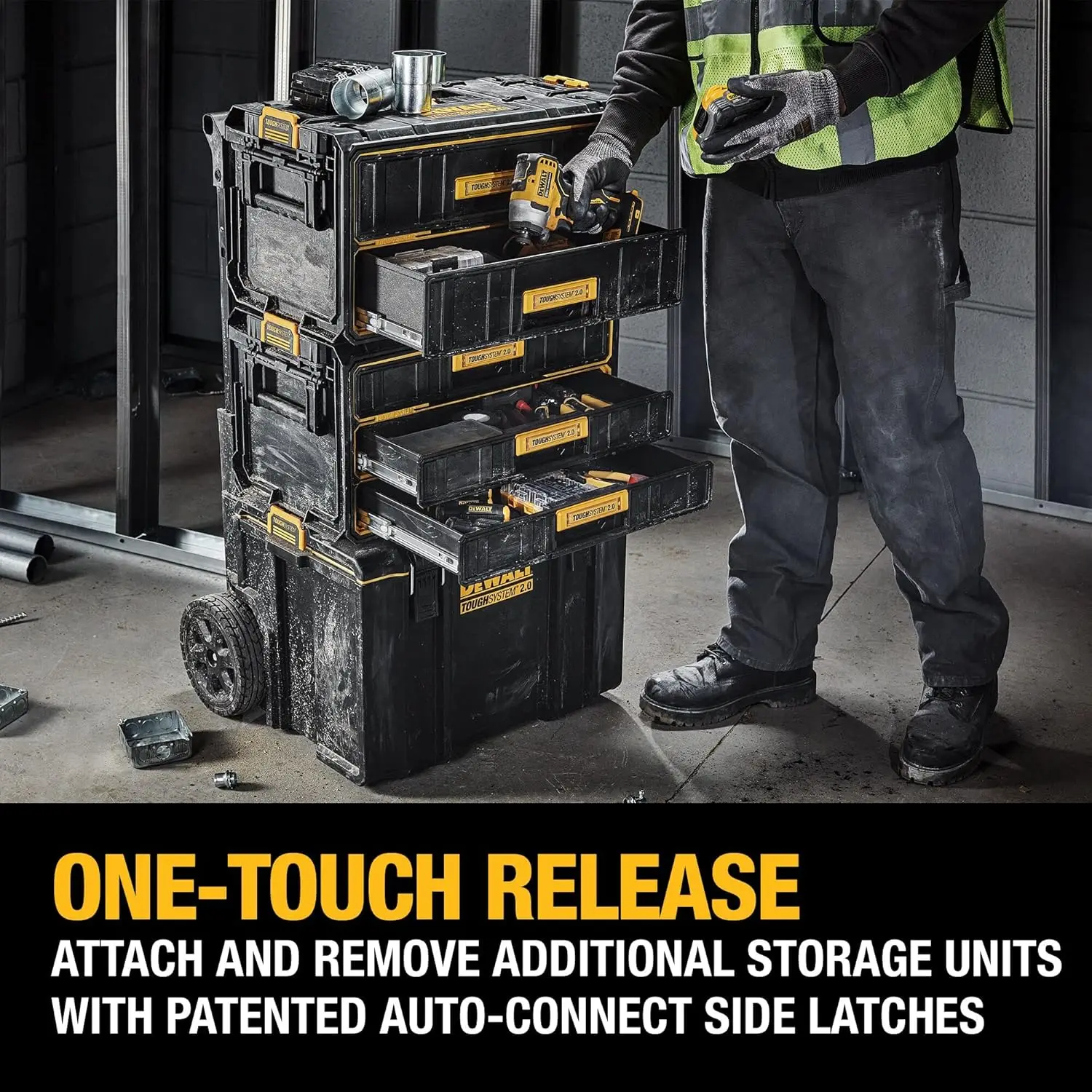 DEWALT TOUGHSYSTEM 2.0 Organizador de ferramentas e armazenamento com 3 gavetas (DWST08330)