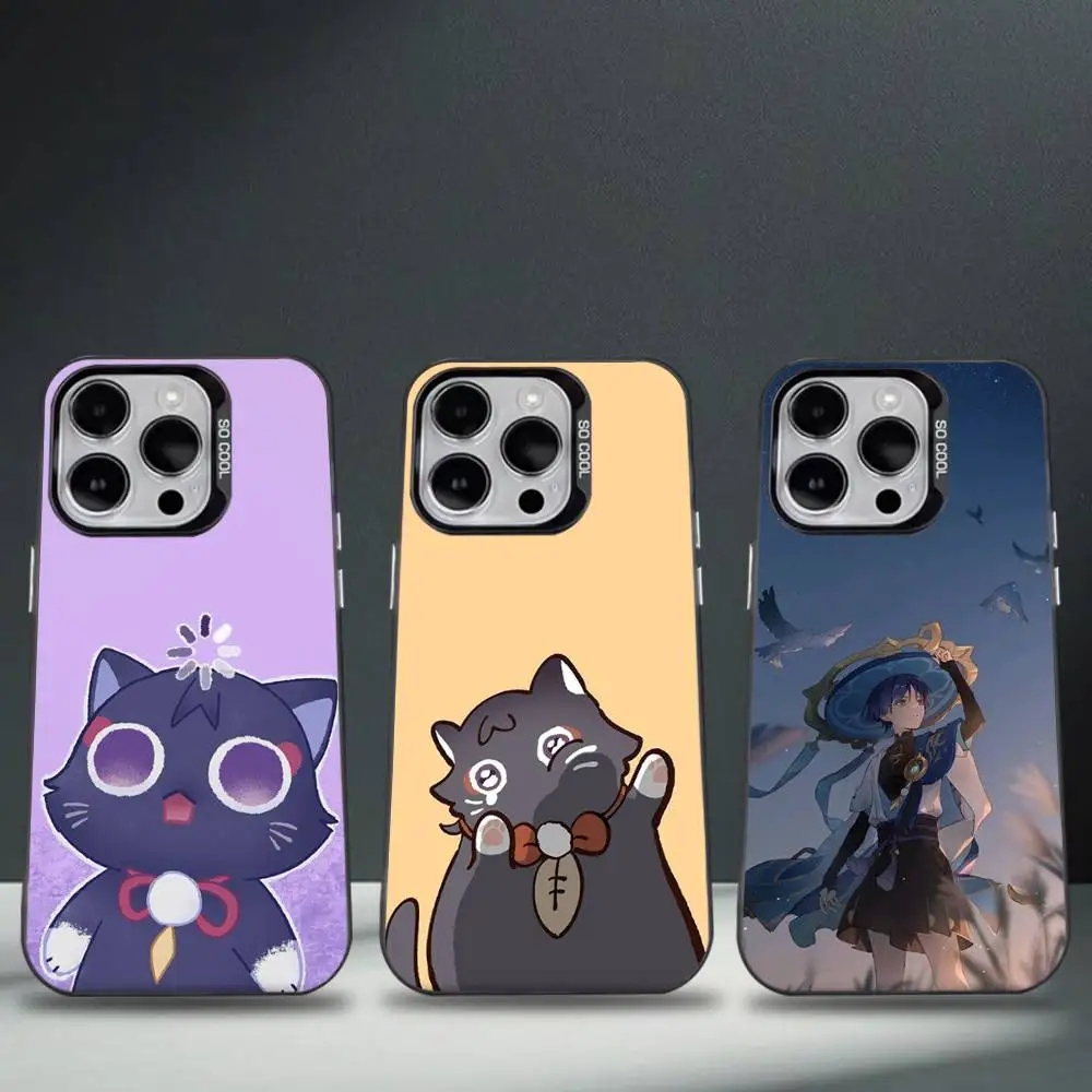 

Scaramouche Genshin Impact Phone Case For iPhone 16,15,14,13,12,11,8,7,Pro,Max,Plus,Mini,XS,SE Anti Fall Black Matte Hard