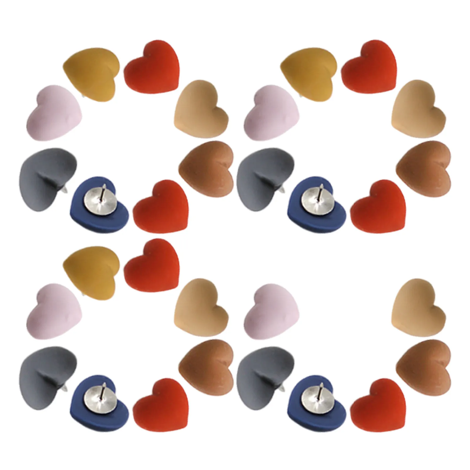 

30Pcs Resin Heart Push Pins Decorative Thumbtacks in Trendy Pastel Shades for Cork Board Bulletin Board Home Office Classroom