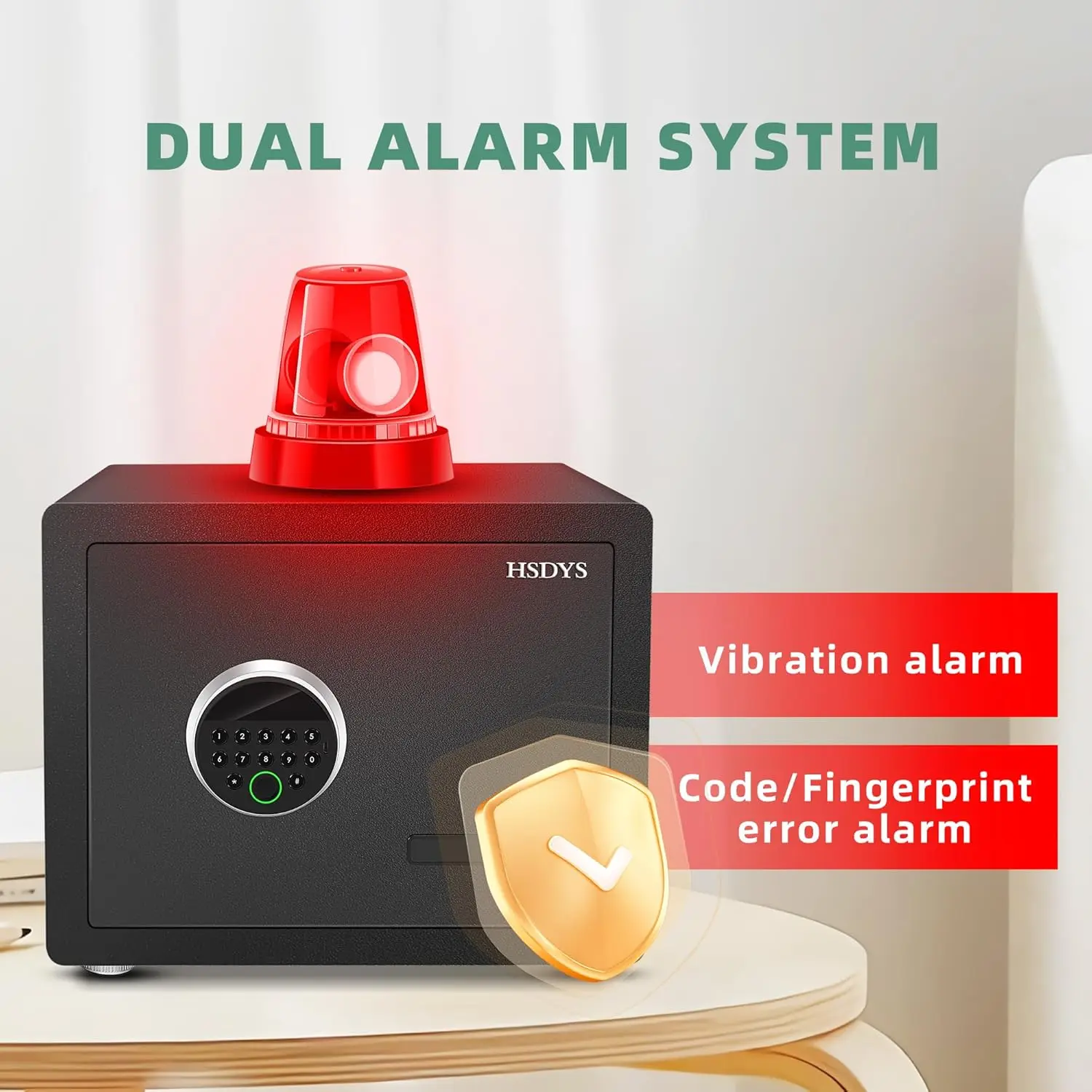 Biometric Fingerprint Safe - 1.2 Cubic Feet, Home Safe Box with Digital Keypad, Steel Lock Box for Home, Office and Hotel