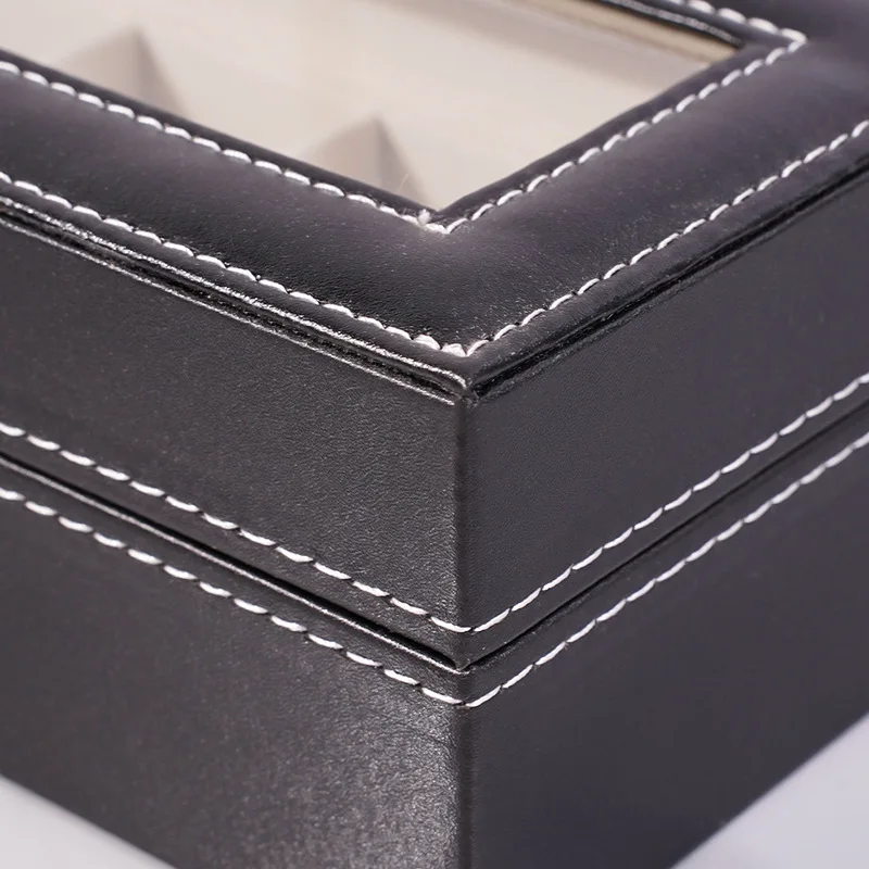 Multi-Bit Practical Family Watch Box PU Leather Transparent Window Jewelry Storage Box Jewelry Storage And Organization Box