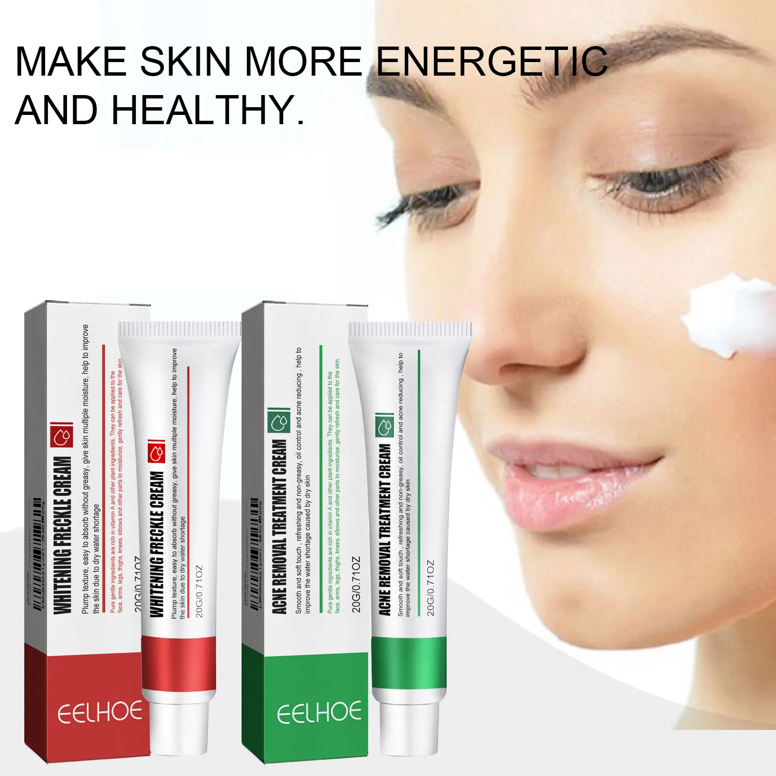 EELHOE Freckle Face Cream Brighten Skin Fade Dark Spots & Acne Marks Moisturize Dry Skin Non-Greasy Skin Lightening Essence